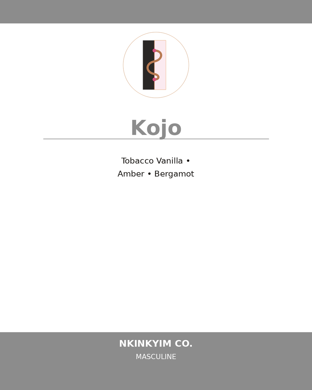 Kojo scent label – Nkinkyim Co. masculine body wash