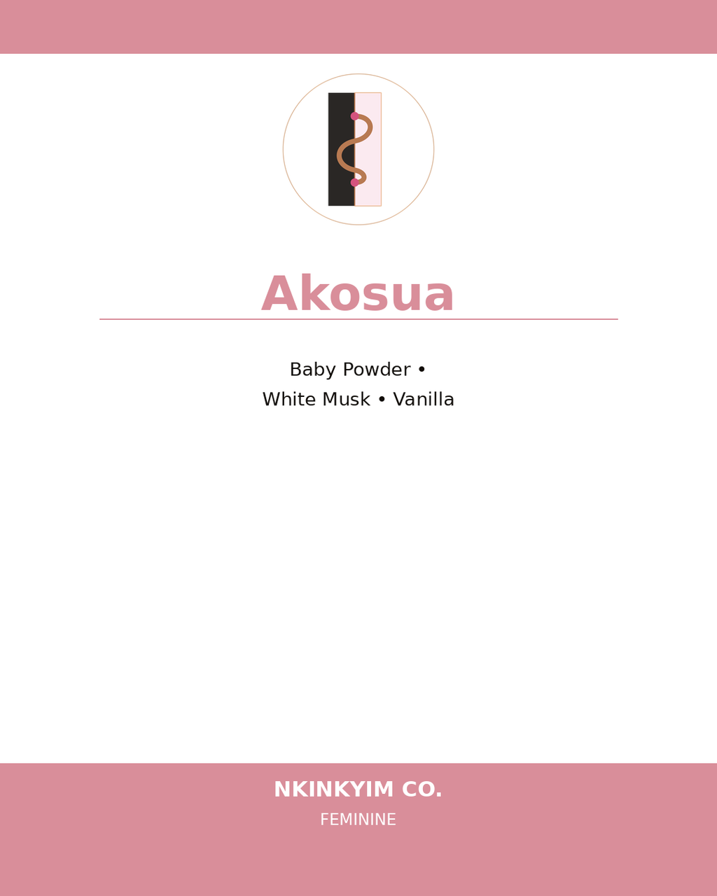 Akosua scent label – Nkinkyim Co. feminine body wash