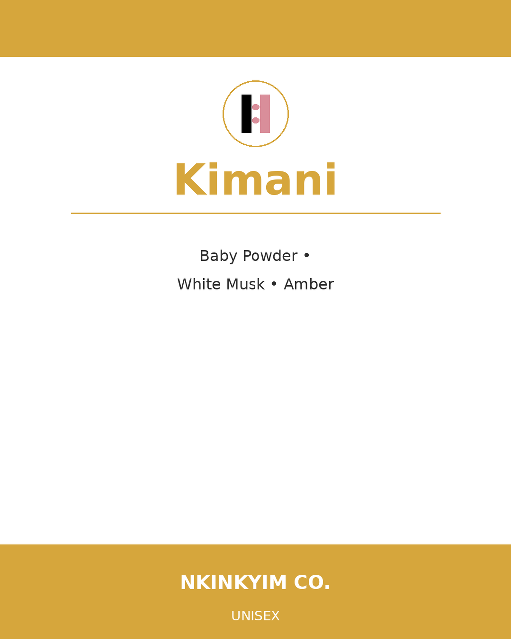 Kimani scent card – Nkinkyim Co. unisex baby powder and amber