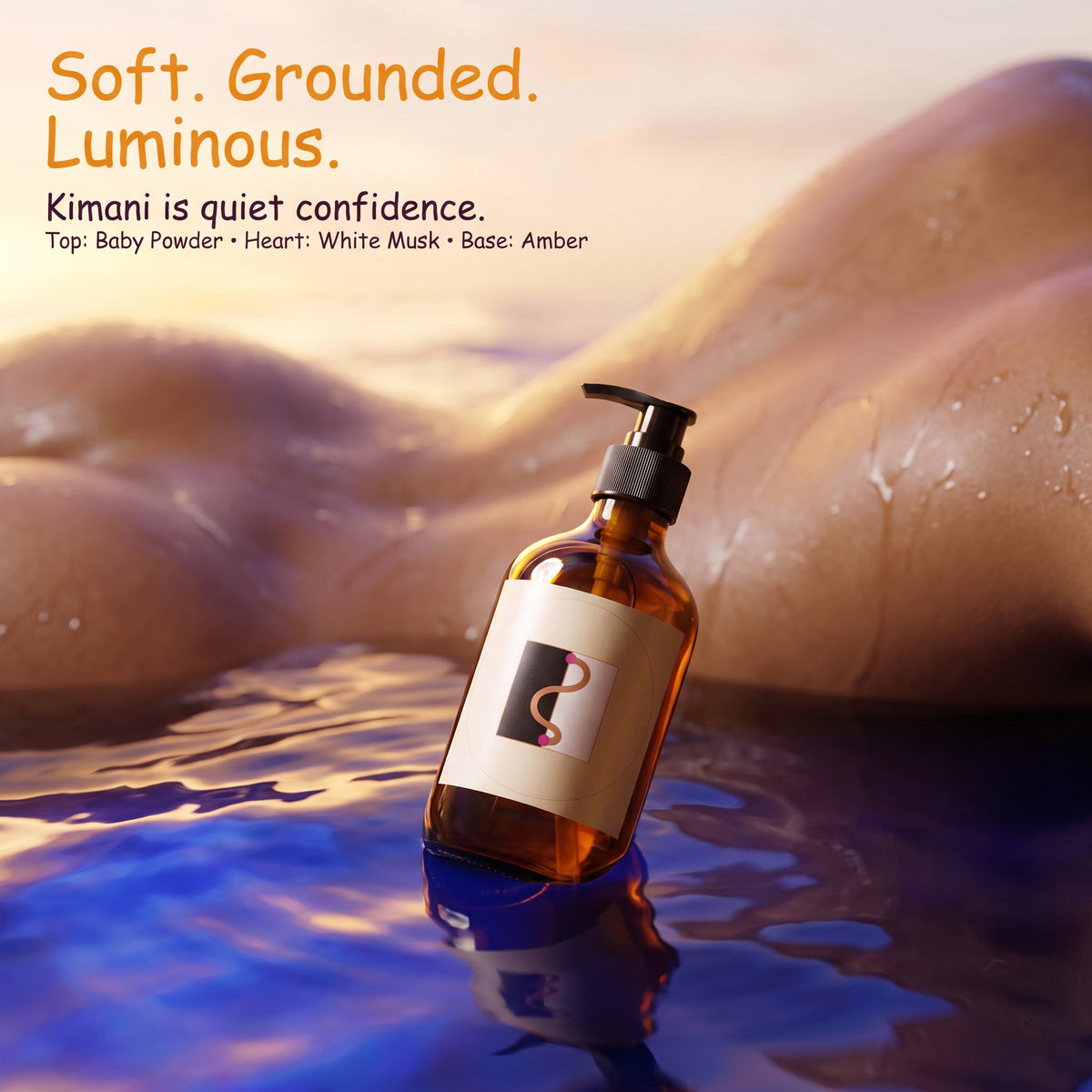 Kimani Body Wash by Nkinkyim Co. – baby powder, white musk and amber